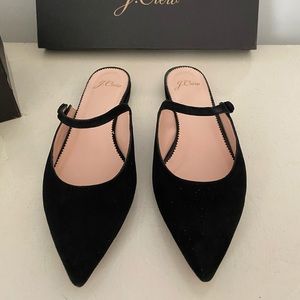 Pointed-toe Mary Jane mules in suede - Black
